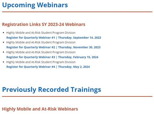 Upcoming Webinars & Recorded Trainings